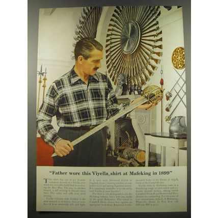 1955 Hathaway Viyella shirt Ad - Father wore this Viyella shirt at Mafeking