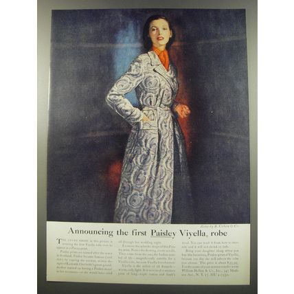 1955 Viyella Robe Ad - Announcing the first Paisley Viyella robe