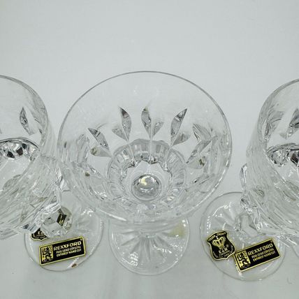 Vintage Rexxford Crystal Golden Crown E&R Yugoslavia Cordial Glasses 5in rare