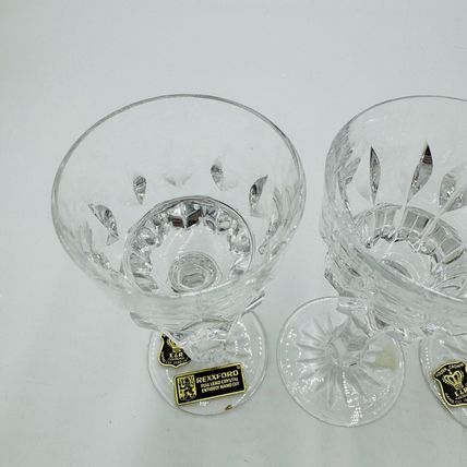 Vintage Rexxford Crystal Golden Crown E&R Yugoslavia Cordial Glasses 5in rare