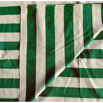 Kelly Green & Light Green Striped Cotton Knit 1 yard 64" wide #200