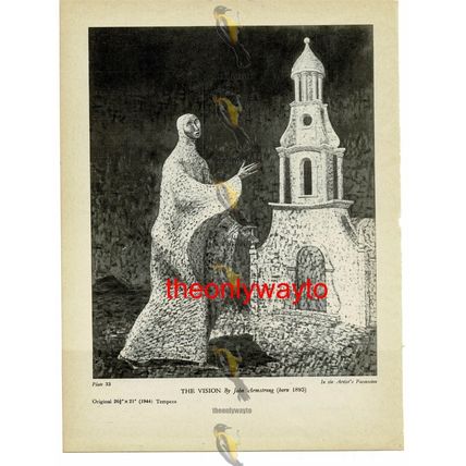Vision, John Armstrong, (Seated Woman, Picasso, Reverse) Book Illustration, 1946