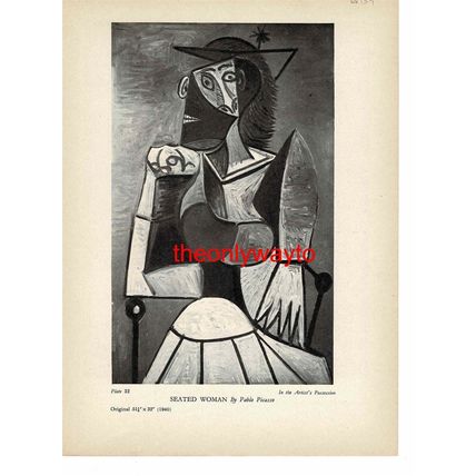 Vision, John Armstrong, (Seated Woman, Picasso, Reverse) Book Illustration, 1946
