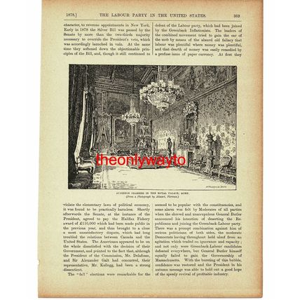 Audience Chamber, Royal Palace, Rome, Italy, Book Illustration (Print), c1895