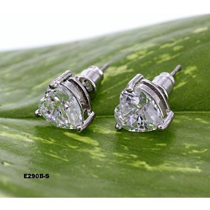 CZ Stud Earrings - 8 x 8 mm - ER-E290B-S
