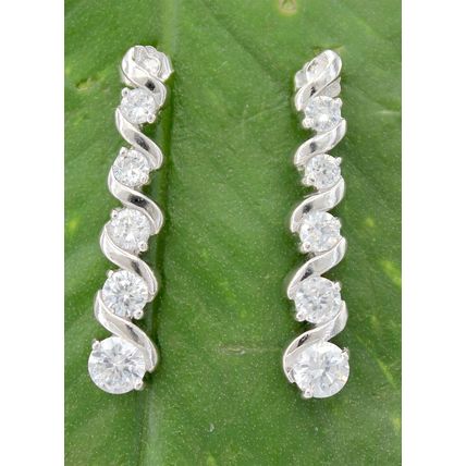 Earrings - 925 Sterling Silver w/ CZ - Journey Collection - ER-PER8665CL
