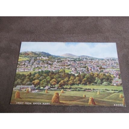 Valentines Postcard - Crieff from Knock Mary Perthshire - Artist BFC Parr A2042