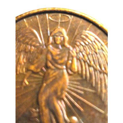 Guardian Angel Pocket Coin Religious Christian Pocket Token Gold Copper Toned