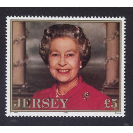 JERSEY SG738 1996 £5 70th Birthday of Queen Elizabeth II ~ Unmounted Mint
