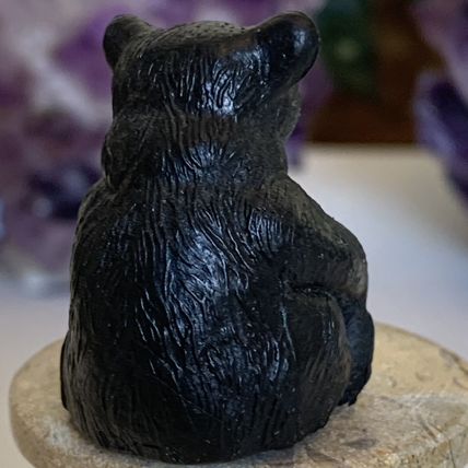 Vintage Black Forest Bear W Yellow Eyes Plastic Figure Toy JC Hong Kong 1 3/8"