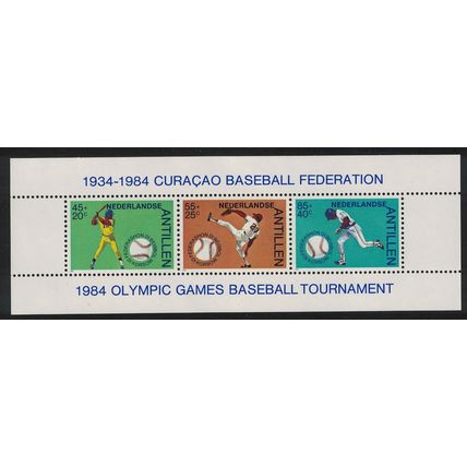 Neth. Antilles Curacao Baseball Federation MS 1984 MNH SG#MS856