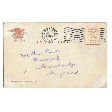 River Front By Night, New York, Postcard.