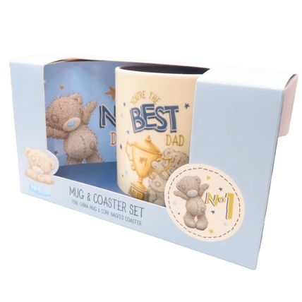 You're the Best Dad Mug & Coaster Set Comes Boxed 8.5 CM Ceramic Teddy