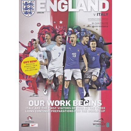 ENGLAND v ITALY INTERNATIONAL FRIENDLY 2017/18