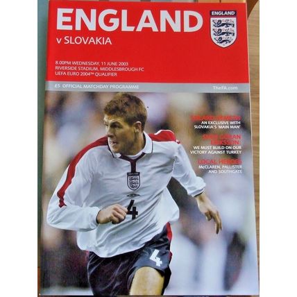 ENGLAND v SLOVAKIA RIVERSIDE STADIUM 2003