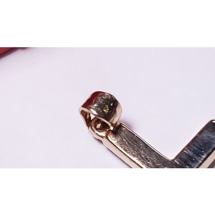 Estate 1" Star etched front and polished back 14Kt Y/Gold Cross Pendant #22066