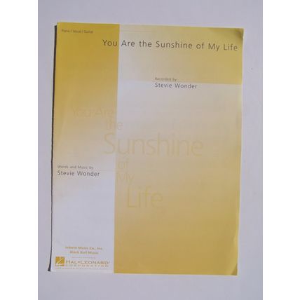 Stevie Wonder - You Are The Sunshine Of My Life Hal Leonard Piano/Vocal/Guitar