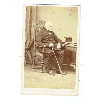 Victorian cdv photo elderly man seated Dover Folkestone photographer