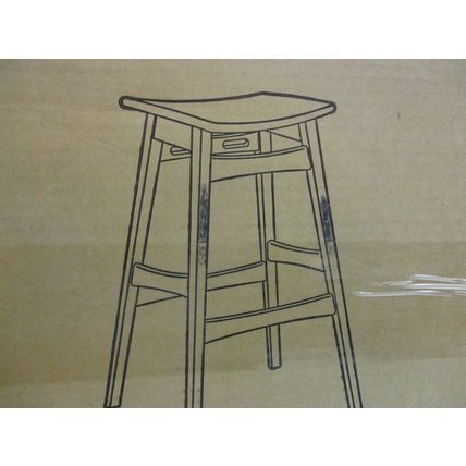 Wood Bar Stool Chair Color Dark Grey 2 Pieces Item 58922.00DJY