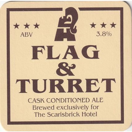 BEER MAT - FLAG & TURRET BREWHOUSE - CASK CONDITIONED ALE - (Cat 001) - (1998)