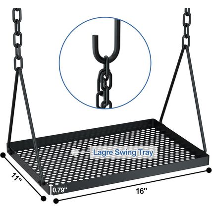 RELIANCER Grill Swing,Campfire Grill Cooking Stand W/8 Hooks & Storage Bag,Cast