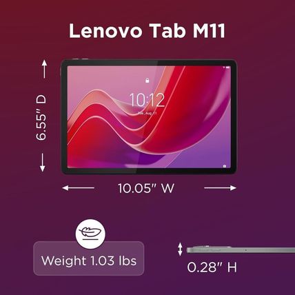 Lenovo Tab M11, 11” Display, Mediatek Helio G88 Octa-Core, 4GB RAM, 64GB SSD, 19