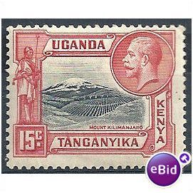 KUT 1935 SG113 15c Black & Scarlet Mounted Mint