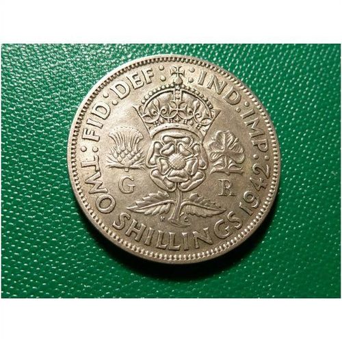 1942 Florin Coin Two Shillings King George VI UK