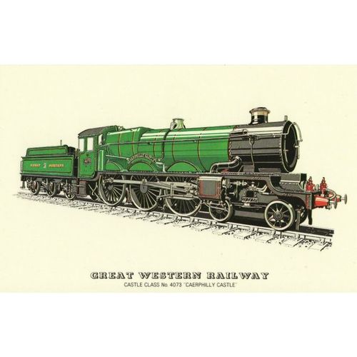 Railway Postcard GWR 4073 Caerphilly Castle Great Western 4-6-0 Loco