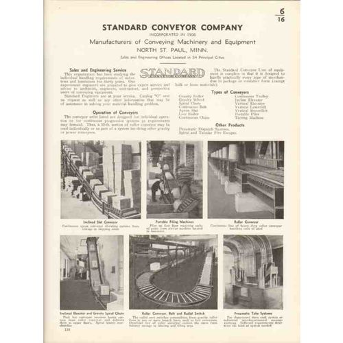 standard conveyor company 1936 machinery equipment vintage catalog