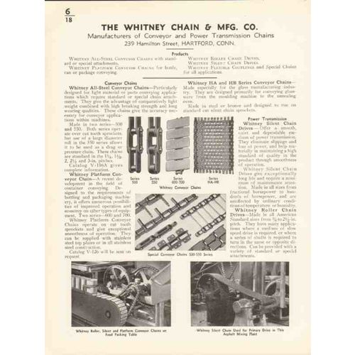 whitney chain mfg company 1936 conveyor transmission vintage catalog