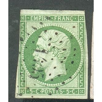 France 1853 (imperf) - SG45 - 5c green - Napoleon 111 - used