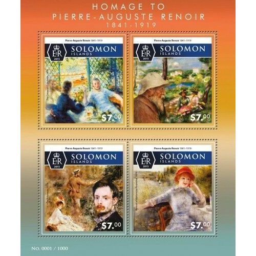 SOLOMON ISLANDS 2015 SHEET MNH RENOIR ART PAINTINGS ARTE PEINTURES 5