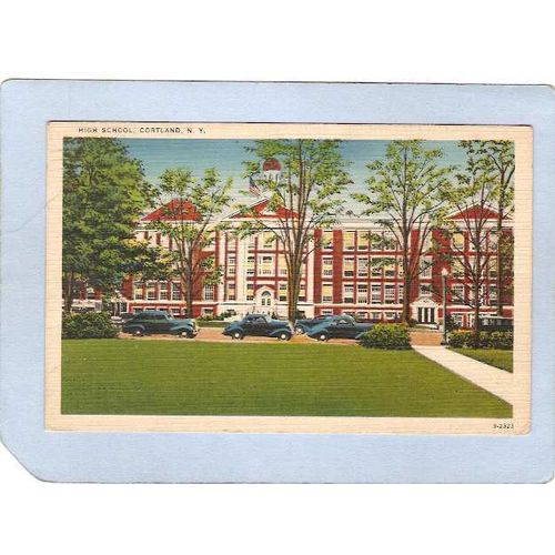 New York Cortland High School W/Old Cars ny_box3~1250