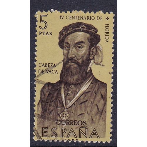 SPAIN 1960 400th ANNIV COLONIZATION FLORIDA 5 PTA VALUE USED