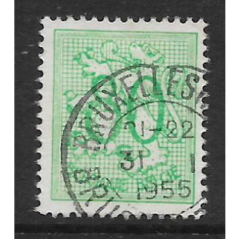 BELGIUM 1951 BELGIUM LION 80c GREEN SG 1348 FINE USED#