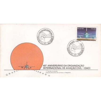 Brasil 1984 Civil Aviation FDC Rio de Janeiro special cancel unaddressed VGC