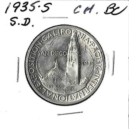 1935-S US San diego Silver Comm Half Dollar Choice BU