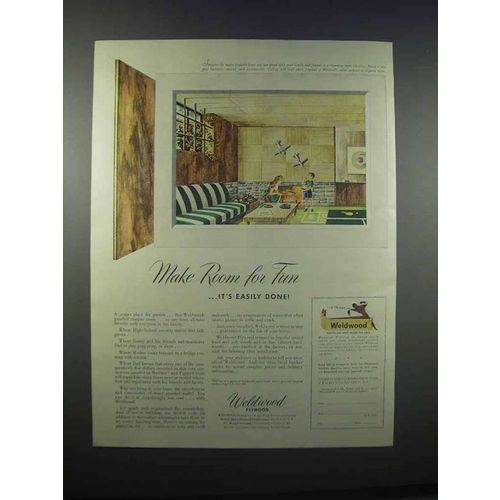 1946 Weldwood Plywood Ad - Make Room for Fun