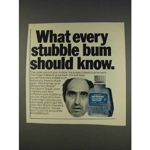 1977 Mennen Skin Bracer Pre-Electric Shave Lotion Ad