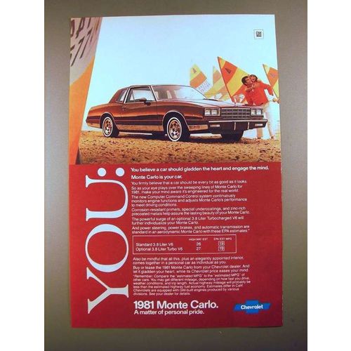 1981 Chevrolet Monte Carlo Car Ad - Engage the Mind