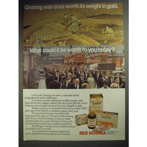 1981 Red Kooga Ginseng Ad - Worth Weight in Gold