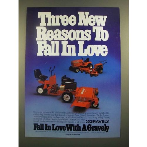 1988 Gravely Ad - Pro Master Front Cutter; Professional 24-G Riding Tractor