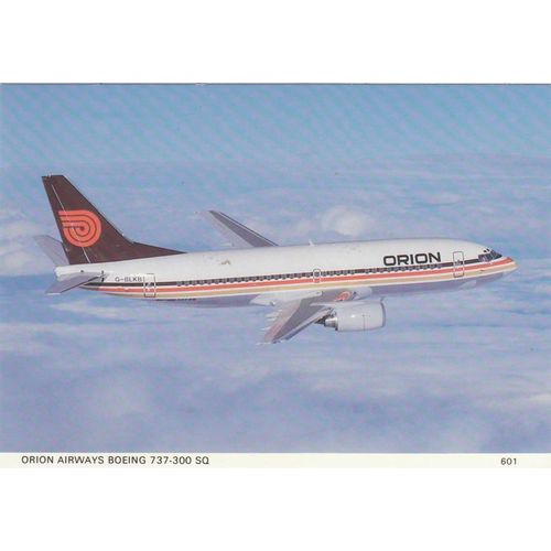Orion Airways Boeing B737 300 SQ Civil Aviation Postcard (A13074)