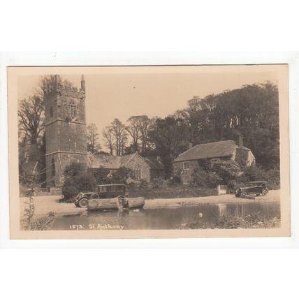 The Church St Anthony Postcard Cornwall Publisher A H Hawke Helston 1573