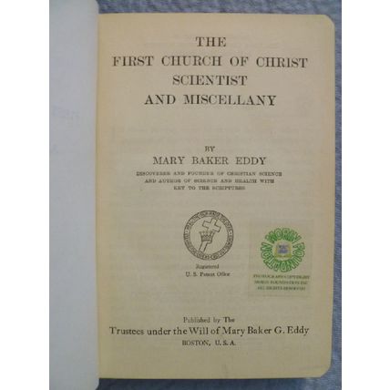 2 ANTIQUARIAN CHRISTIAN SCIENCE BOOKS CHURCH MANUAL & MISCELLANY MARY BAKER EDDY