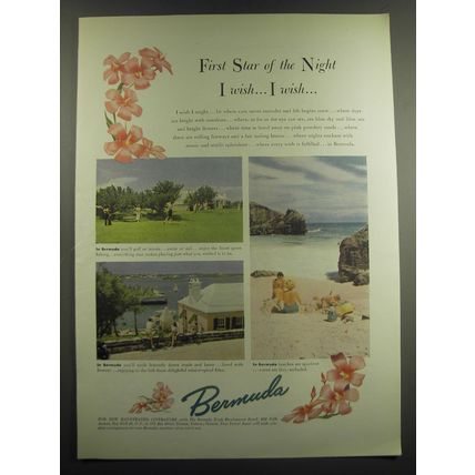 1949 Bermuda Tourism Ad - First star of the night I wish.. I wish