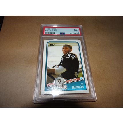 1988 Topps Football Card # 327 Bo Jackson PSA Mint (9) Los Angeles Raiders