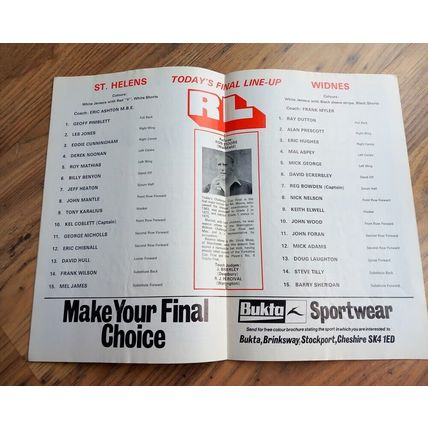 1976 Rugby League Challenge Cup Final Programme & Ticket – St Helens vs Widnes
