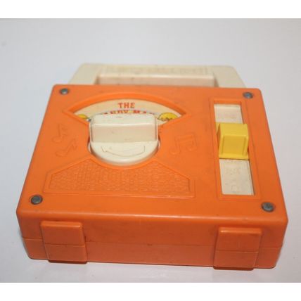 VTG Fisher Price Music Box Radio Tote A TuneT he Candy Man Wind Up Orange 1978